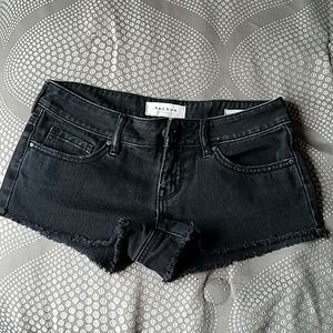 Black jean shorts